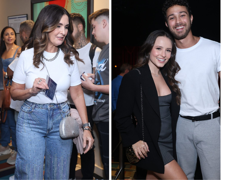 Fátima Bernardes, Larissa Manoela e André Luiz Frambach 