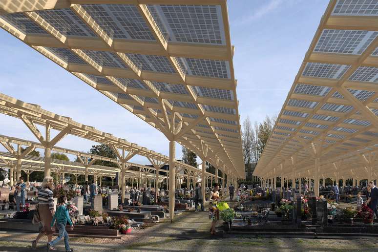Cidade francesa transforma cemitério em jardim de energia solar