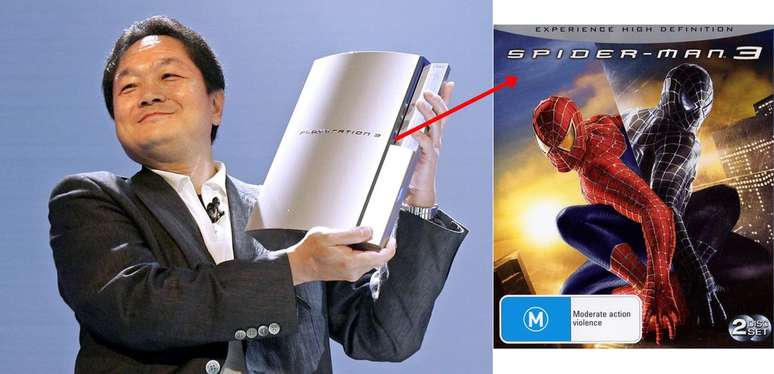 A "fonte do Homem-Aranha" também foi usada no primeiro modelo do PS3; nesse caso, ela é de propriedade da própria Sony e foi criada para o filme de Sam Raimi (Imagem: Divulgação/Sony)