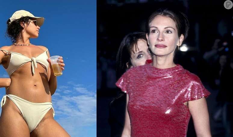 Like Bruna Linzmeyer, Julia Roberts became controversial for her body hair;  she the actress was criticized in 1999 at the premiere of a famous film