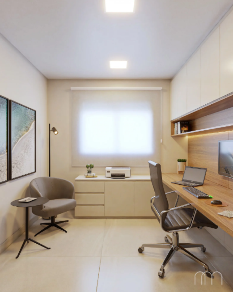 Prefira luzes frias para melhorar a concentração no escritório moderno – Projeto: Nimo Arquitetura