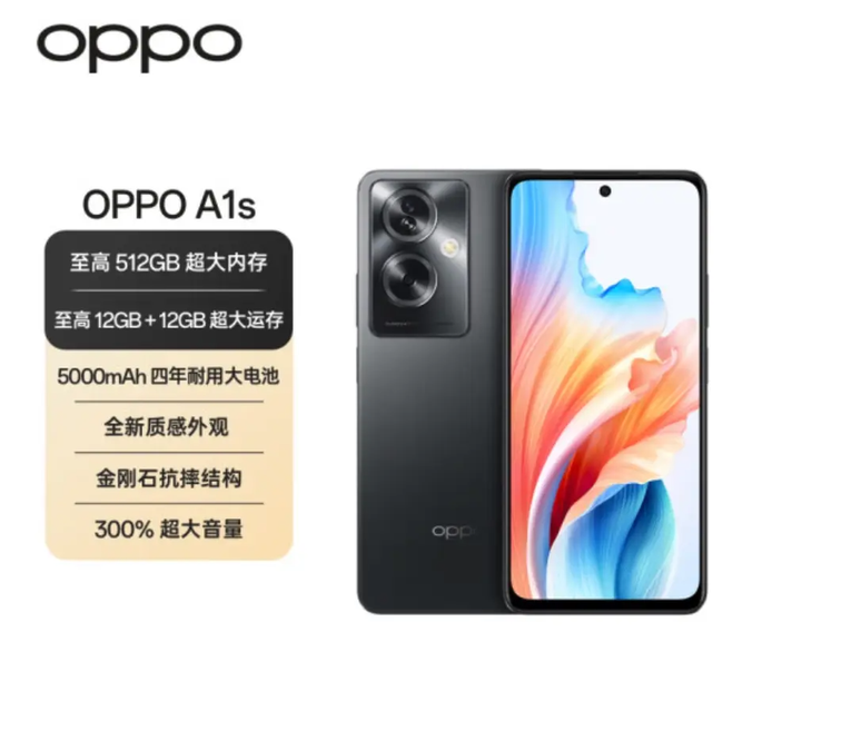 OPPO A1s tem versões com até 512 GB de armazenamento interno (Imagem: Divulgação/OPPO)