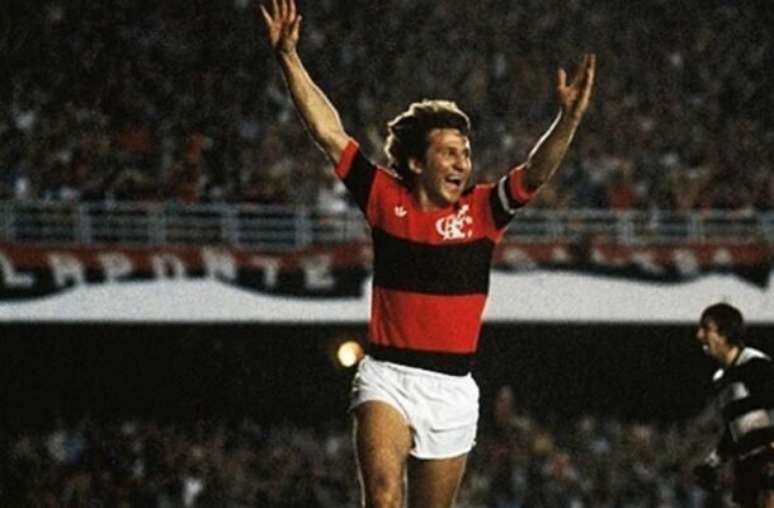 1º lugar: Zico (508 gols) - Idolatrado pelos torcedores, considerado o maior ídolo da história do clube. Defendeu o Flamengo de 1972 a 1983 e de 1985 a 1989. Maior arrilheiro disparado do Rubro-Negro, com quase o dobro do segundo colocado. - Foto: Arquivo/Flamengo