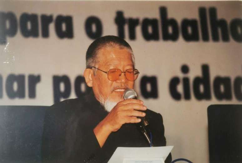 Sato em evento na Central Única dos Trabalhadores (CUT), quando assessorava o movimento sindical