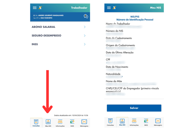 Acesse o comprovante no Caixa Trabalhador (Imagem: Captura de tela/André Magalhães/Canaltech)