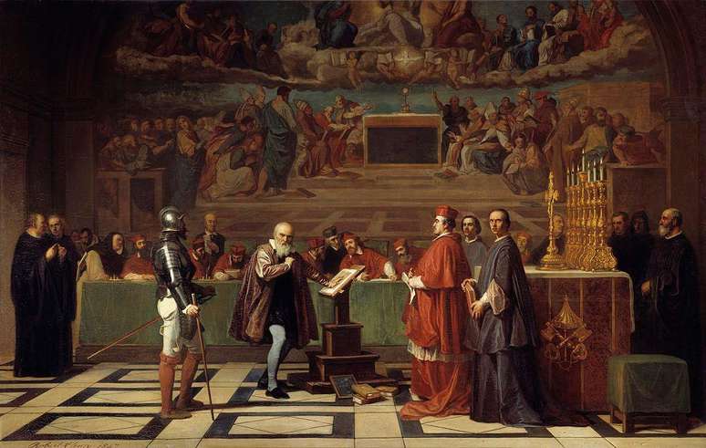 'Galileu Galilei perante o Santo Ofício no Vaticano', do pintor francês Robert Fleury (1797-1890)