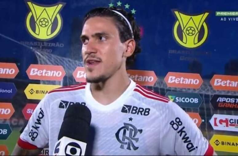 (Reprodução/Premiere) - Legenda: Pedro foi o autor do gol da vitória do Flamengo