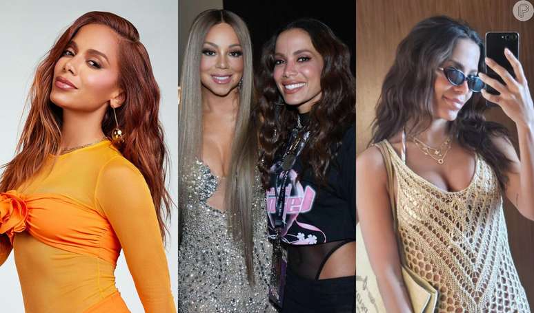 Anitta está morena e você nem percebeu! Cantora tira o ruivo e exibe novo cabelo em foto com Mariah Carey: veja o antes e depois.