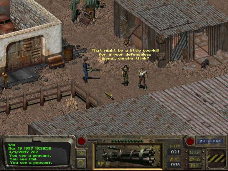 Primeiro Fallout nos PCs (Imagem: Reprodução/Bethesda)