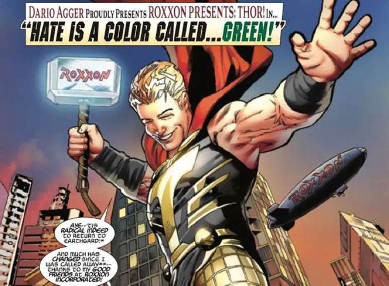 Chad Hammer é o "fake Thor" criado pela Roxxon (Imagem: Reprodução/Marvel Comics)