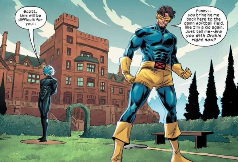 Professor X revela a Ciclope que se aliou aos inimigos (Imagem: Reprodução/Marvel Comics)