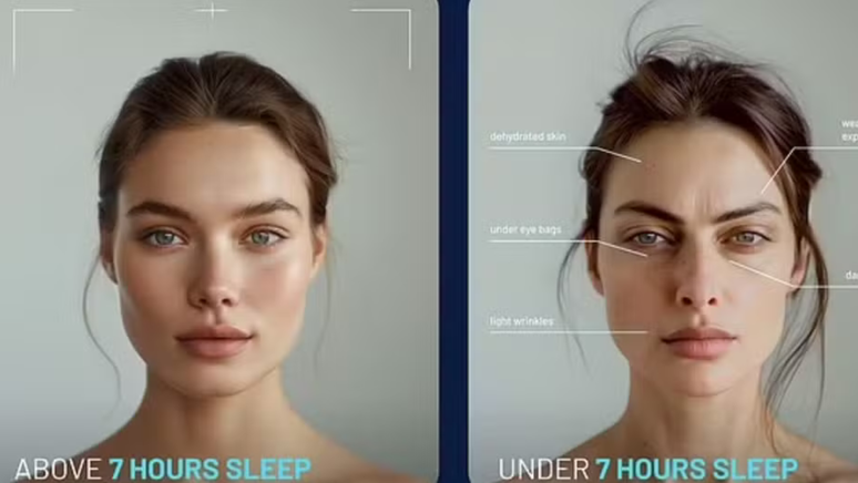 IA mostra impacto no rosto de pessoas que dormem menos de 7 horas por noite 