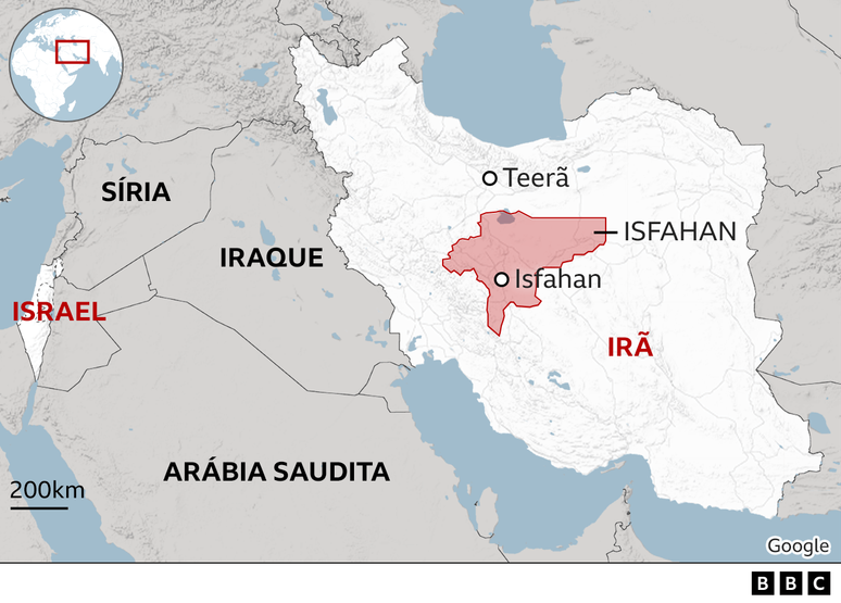 Mapa mostra onde fica Isfahan