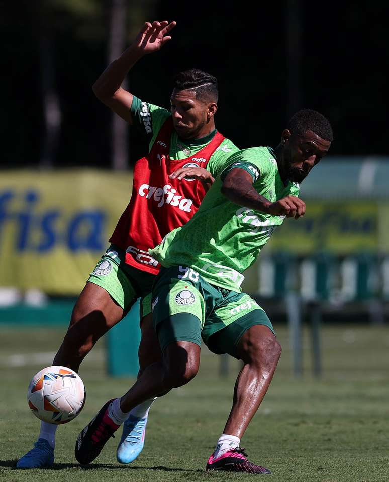 Jogadores do Palmeiras treinam na Academia nesta segunda-feira (22) visando o duelo pela Libertadores nesta quarta-feira (24)