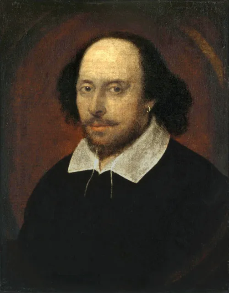 A obra Retrato de Chandos, de John Taylor (1585-1651), retrata o dramaturgo William Shakespeare