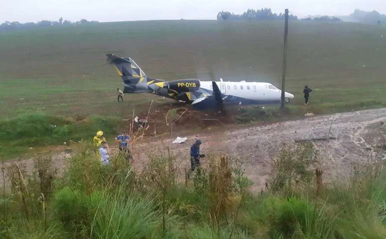 Avião saiu da pista após pouso em Erechim