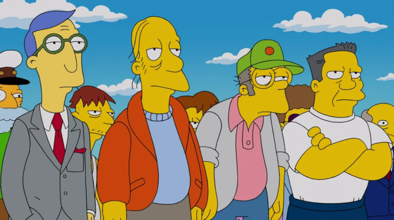 Larry e sua jaquetinha vermelha em um dos episódios de Os Simpsons (Imagem: Reprodução/Fox)