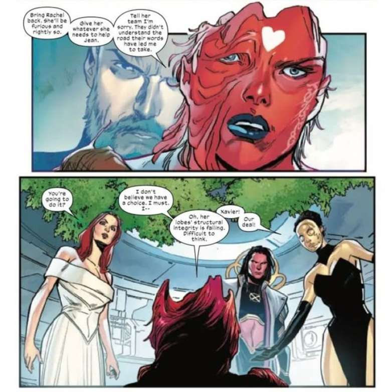 Professor X fala por meio de uma clone do Senhor Sinistro (Imagem: Reprodução/Marvel Comics)