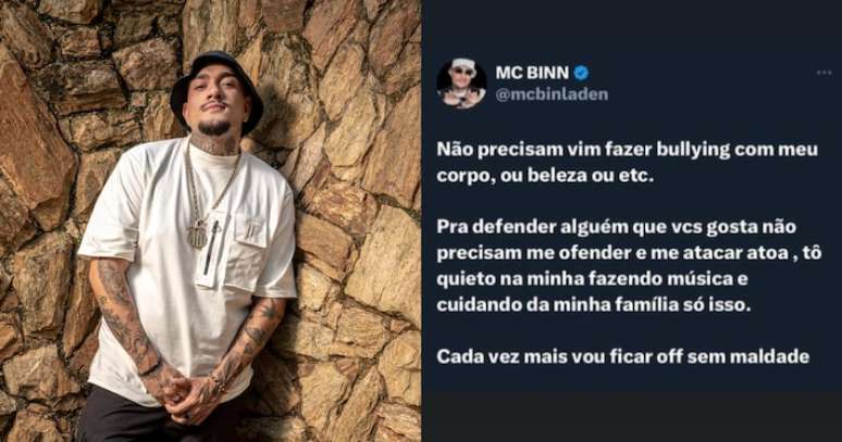 MC Binn denuncia ataques que têm recebido nas redes sociais