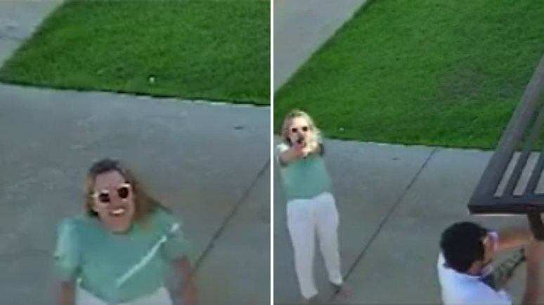 Em vídeo, mulher suspeita de invadir casa e matar idosos no MT sorri e aponta arma para câmera após crime