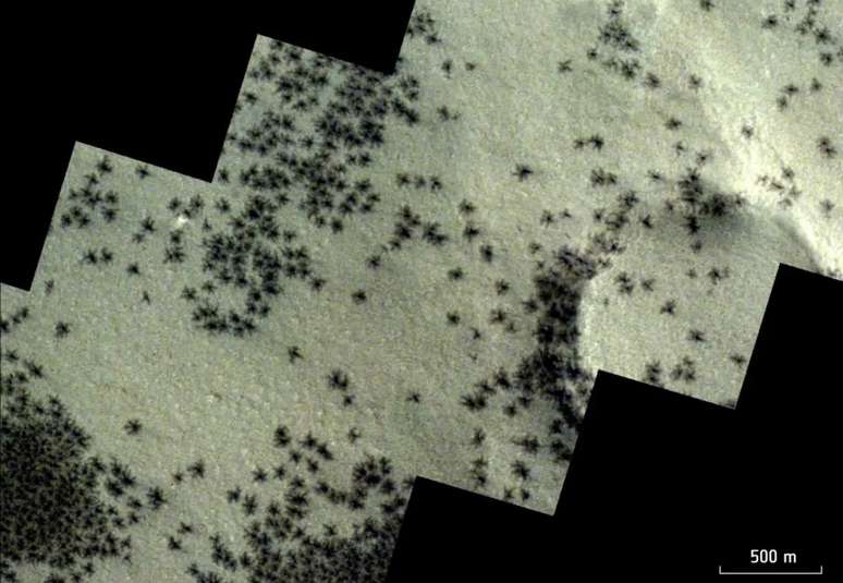 Orbitador da Agência Espacial Europeia detecta "aranhas" na superfície de Marte