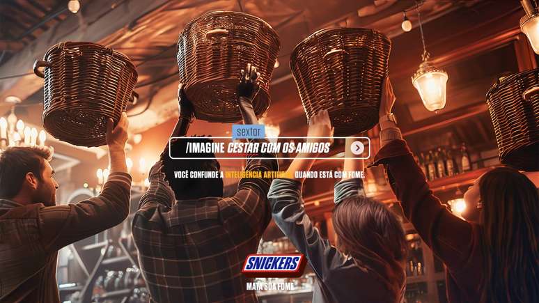 "Cestou": Snickers lan&ccedil;a campanha com resultados divertidos criados por IA 