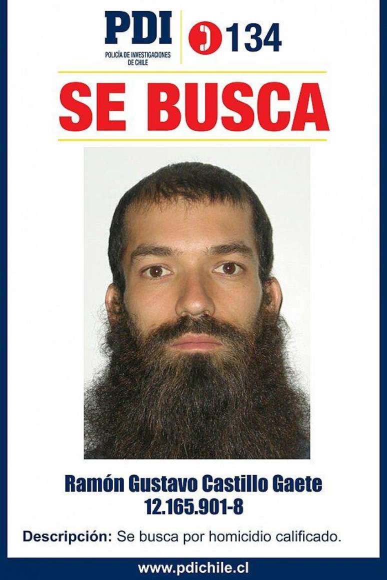A polícia chilena divulgou este cartaz para tentar encontrar o líder da seita em 2013