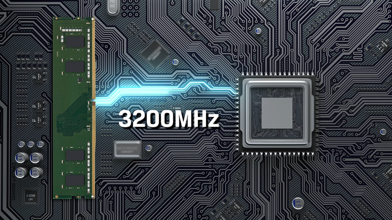 Seja com 3.200 MHz ou frequências superiores, a memória RAM conversa diretamente com a CPU (Imagem: Divulgação/Kingston)