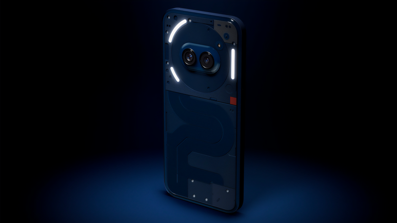 Mais recente lançamento da marca, o Nothing Phone (2a) ganhou de surpresa uma edição na cor azul marinho (Imagem: Divulgação/Nothing)