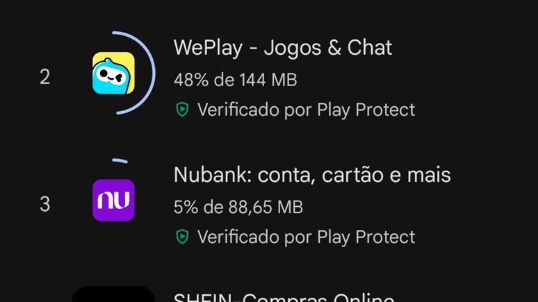 Play Store ganha download simultâneo de até dois apps (Imagem: Captura de tela/Ricardo Syozi/Canaltech)