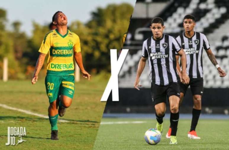 Fotos: AssCom Dourado; Arthur Barreto/Botafogo - Legenda: Cuiabá e Botafogo medem forças no Brasileirão Sub-20