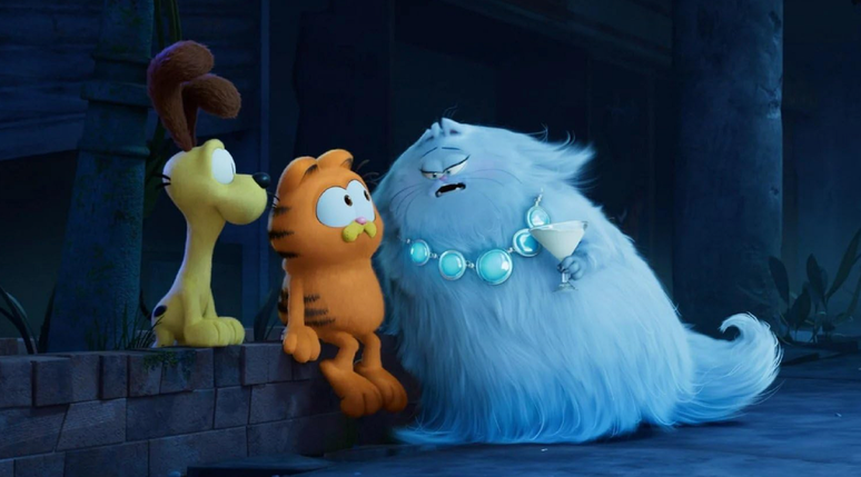 Em Garfield: Fora de Casa a dupla é perseguida por uma gata perversa. (Divulgação/Columbia Pictures)