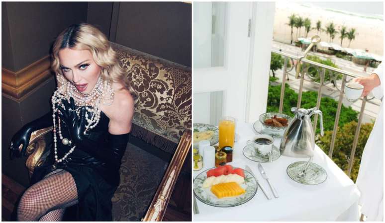 Madonna está hospedada no Copacabana Palace e tem café servido na suíte