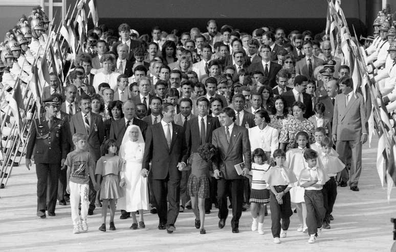 Descida da rampa em dezembro de 1990. Momentos depois, tive a chance de cumprimentar meu idolo