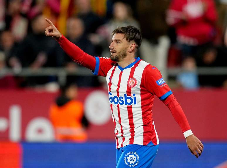 Portu, do Girona, comemora gol contra o Real Madrid 