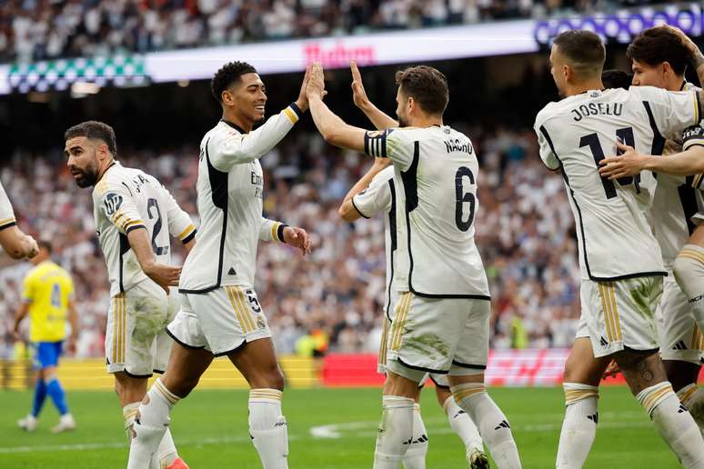 Real Madrid celebra vitória contra o Cádiz pela La Liga 23/24 