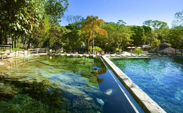 As piscinas termais do Parque das Fontes