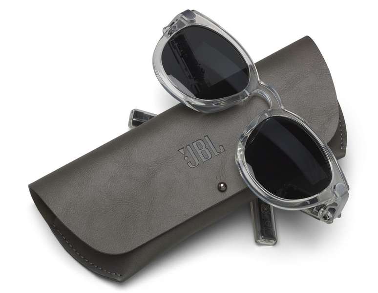 Óculos escuros com caixas de som embutidas, os JBL Soundgear Frames prometem oferecer uma experiência de áudio mais confortável que fones abertos (Imagem: Divulgação/JBL)
