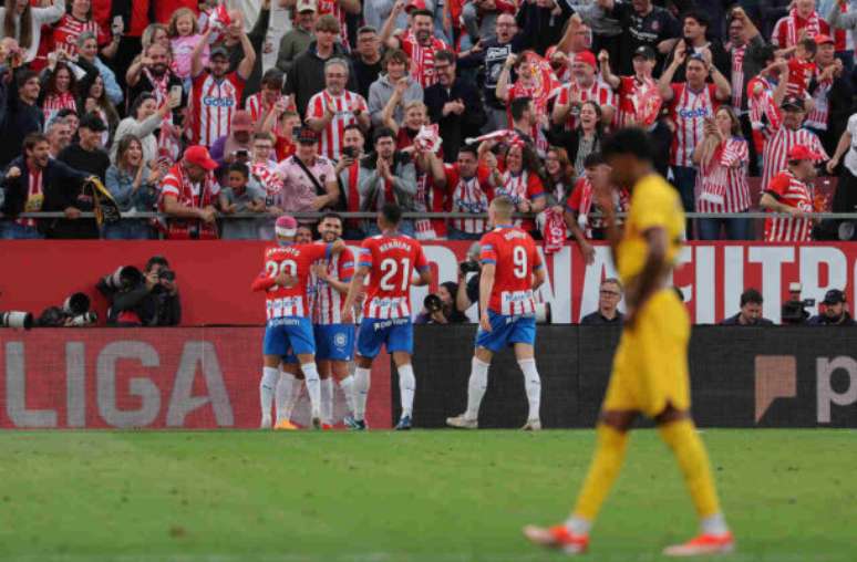 Lluis Gene/AFP via Getty Images - Legenda: Girona vem fazendo bonito no Campeonato Espanhol