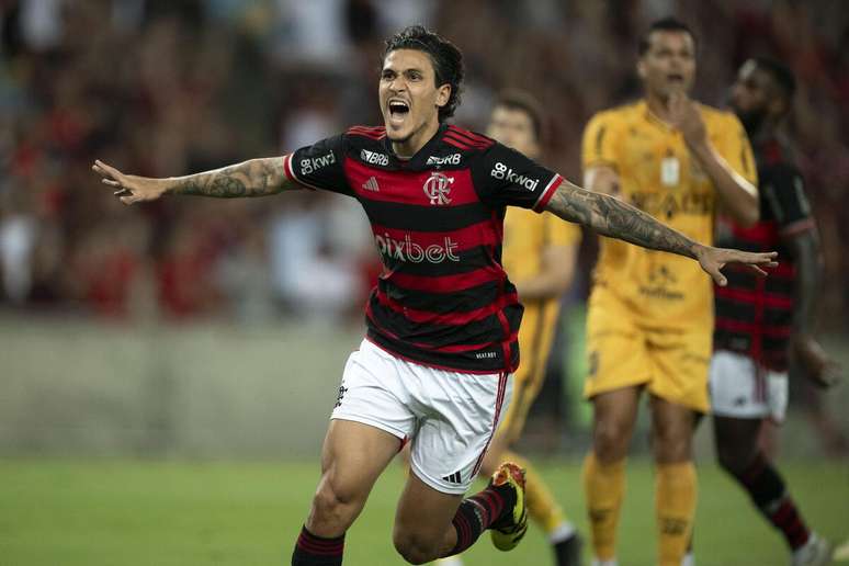 Pedro (Flamengo) celebrando seu gol contra o Amazonas no dia 02.05.2024
