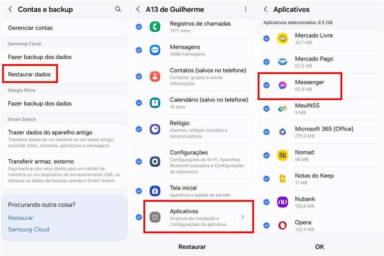 Como restaurar dados do backup no Android (Imagem: Captura de tela/Guilherme Haas/Canaltech)