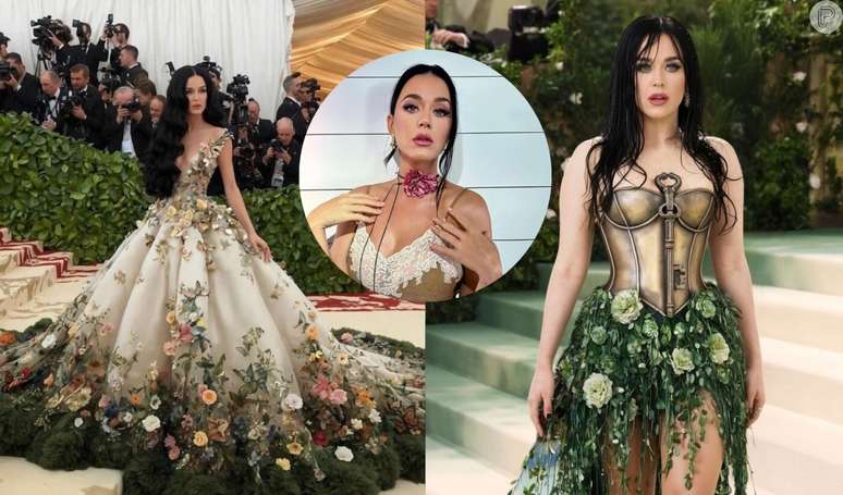 Fãs de Katy Perry fizeram montagens da cantora em tapete vermelho do MET Gala 2024.