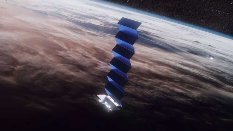 SpaceX vai verificar como adaptar seus satélites Starlink para uso em Marte (Imagem: Reprodução/SpaceX)