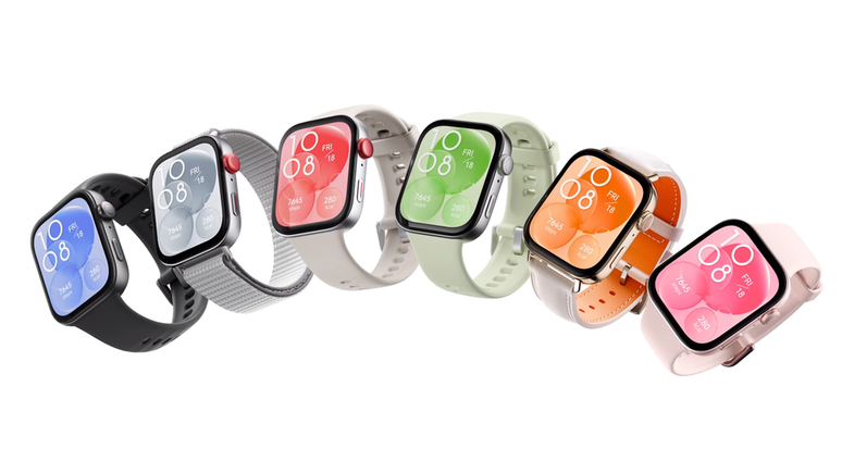 Huawei lança Watch Fit 3 em opções coloridas com diferentes opções de pulseiras (Imagem: Reprodução/Huawei)
