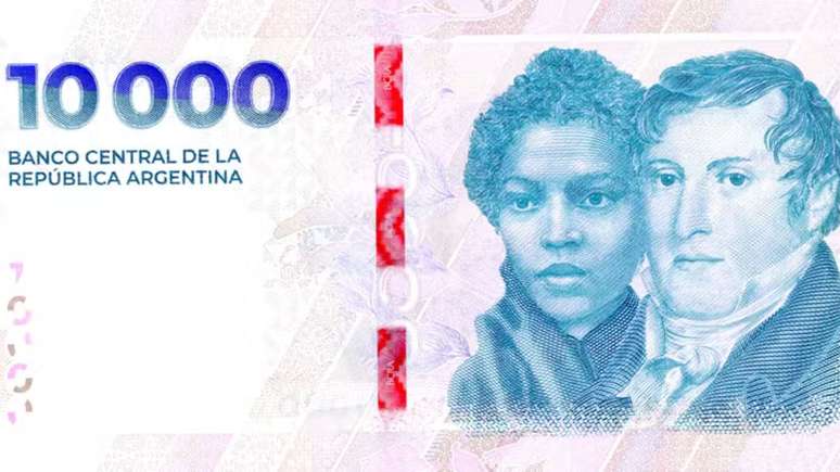 Anverso da nova nota de 10 mil pesos