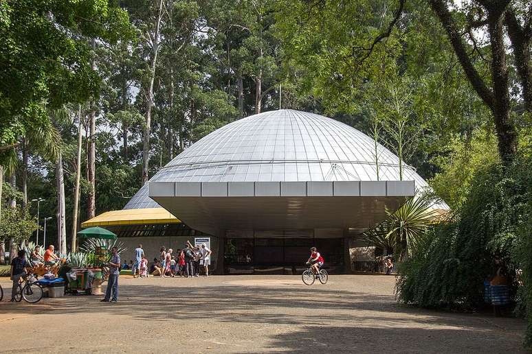 Entrada do Planetário no Parque Ibirapuera, em São Paulo