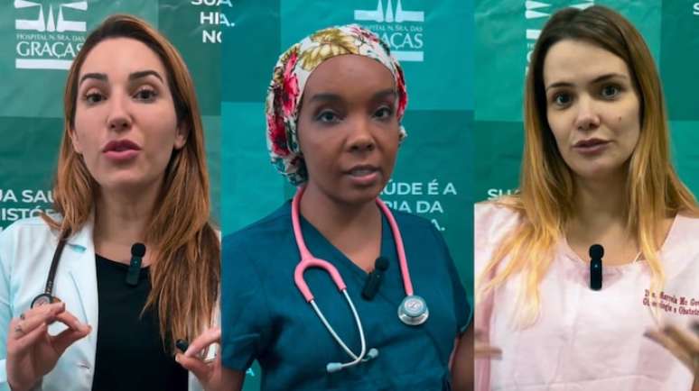 Thelma, Amanda e Marcela vão a hospital do RS para ajudar vítimas das enchentes