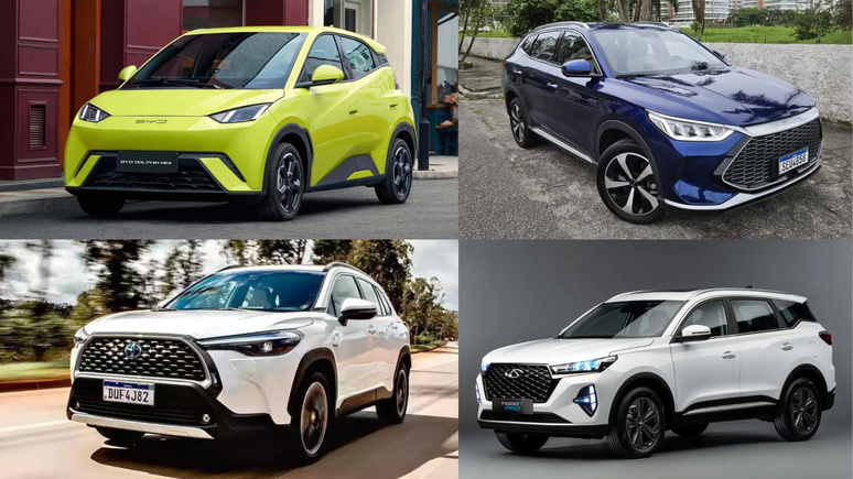 BYD Dolphin Mini, BYD Song Plus, Toyota Corolla Cross e Caoa Chery Tiggo 7: campeões nas categorias