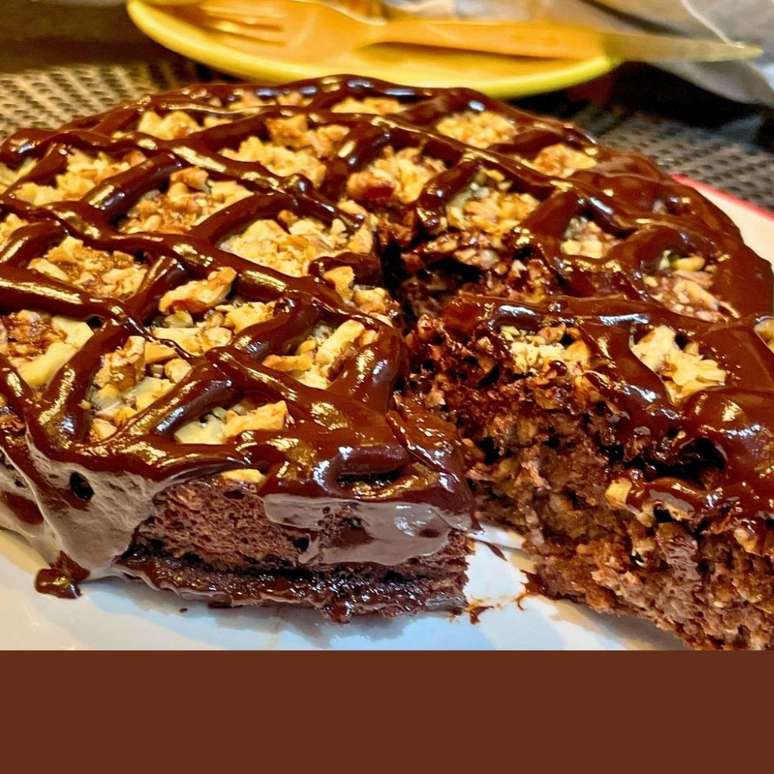 Bolo/Torta de Chocolate sem farinha - Dia das Mães