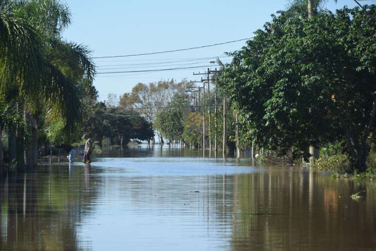 Cheias em São Lourenço do Sul (RS) nesta quinta-feira, 9